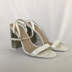 White marble strappy sandals.
